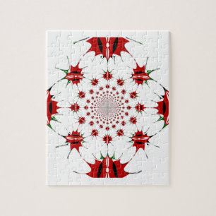 Kenya National Flag Shield Kaleidoscope Pattern  Jigsaw Puzzle