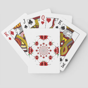 Kenya National Flag Shield Kaleidoscope Pattern Playing Cards