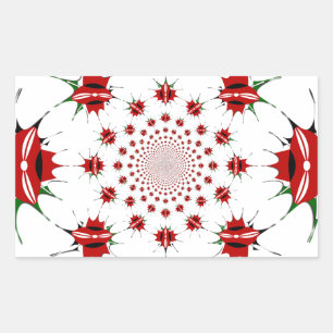 Kenya National Flag Shield Kaleidoscope Pattern Rectangular Sticker