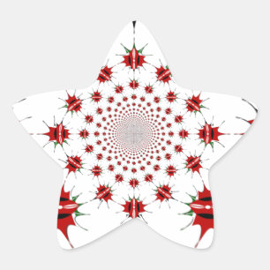 Kenya National Flag Shield Kaleidoscope Pattern  Star Sticker