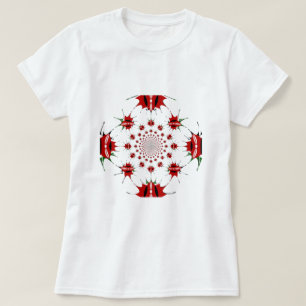 Kenya National Flag Shield Kaleidoscope Pattern  T-Shirt