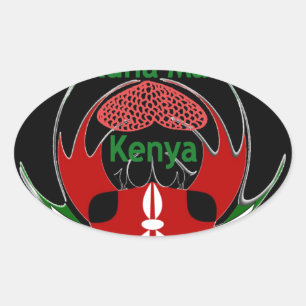 Kenya Oval Sticker