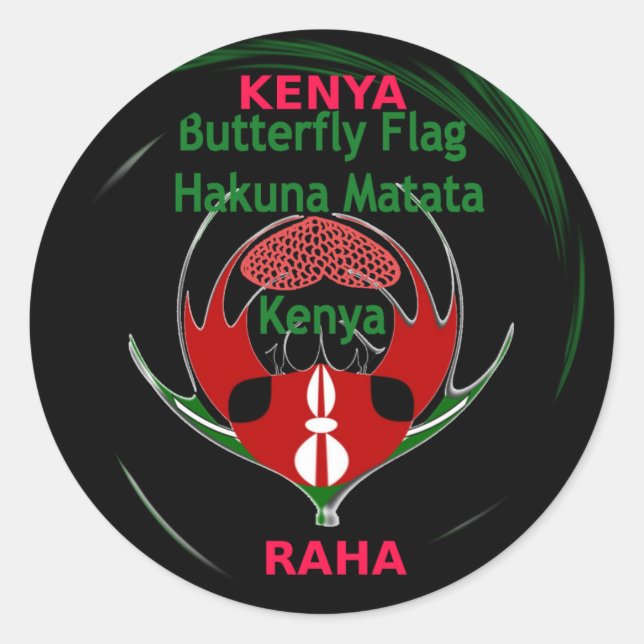 Kenya Raha Hakuna Matata.jpg Classic Round Sticker (Front)