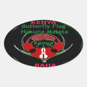 Kenya Raha Hakuna Matata.jpg Oval Sticker