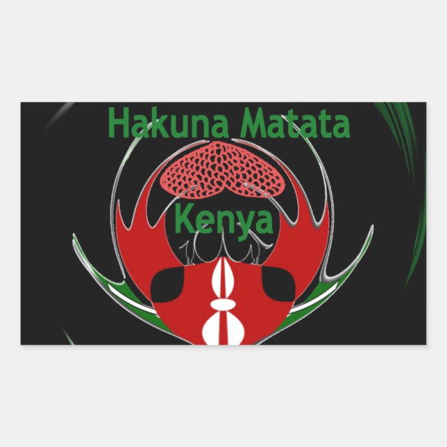 Kenya Raha Hakuna Matata.jpg Rectangular Sticker (Front)