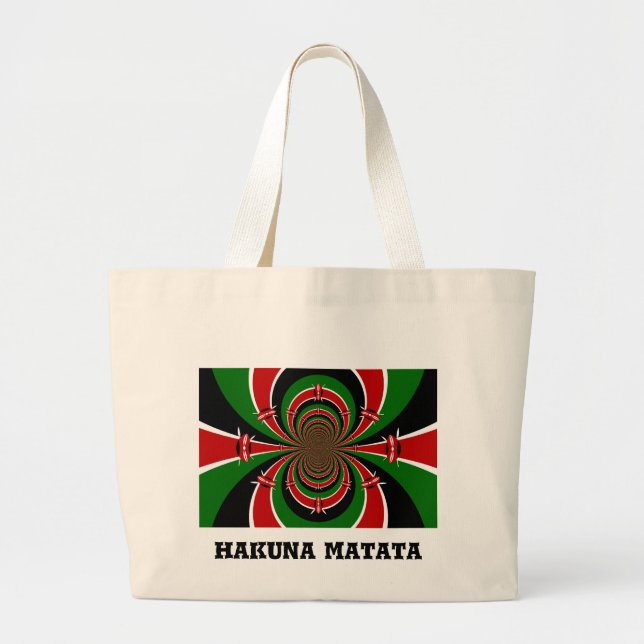 Kenya Raha Hakuna Matata Large Tote Bag (Front)