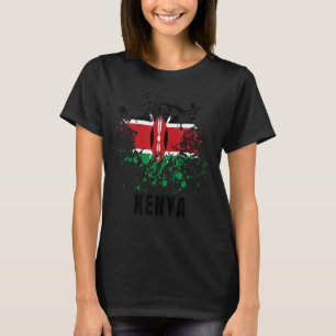 Kenya Retro Vintage Watercolors Sport Kenyan Flag T-Shirt