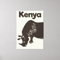 Kenya Rhino African vintage poster