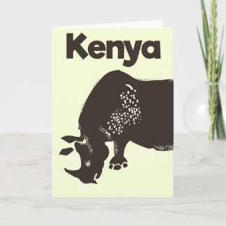 Kenya Rhino African vintage poster Holiday Card