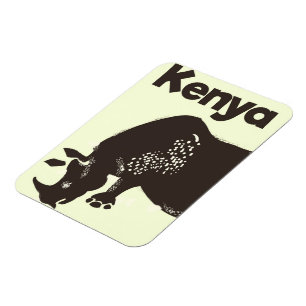 Kenya Rhino African vintage poster Magnet