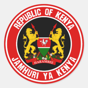 Kenya Round Emblem Classic Round Sticker