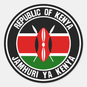 Kenya Round Emblem Classic Round Sticker
