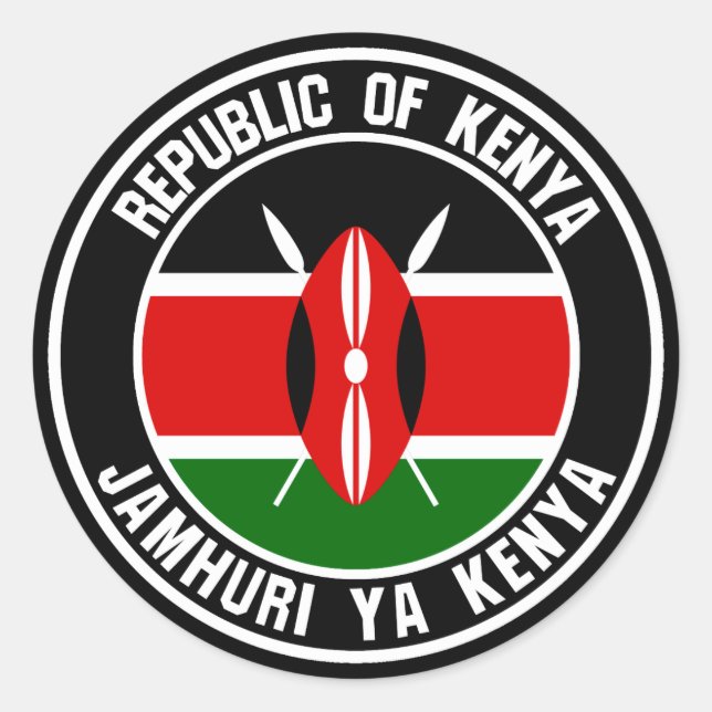 Kenya Round Emblem Classic Round Sticker (Front)
