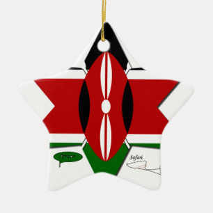 Kenya Safari Ceramic Tree Decoration