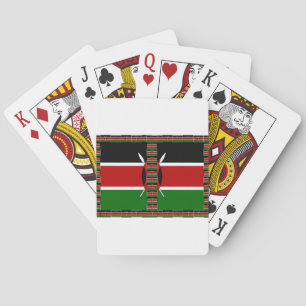 Kenya Seamless Flags Border Frames Art Print Playing Cards