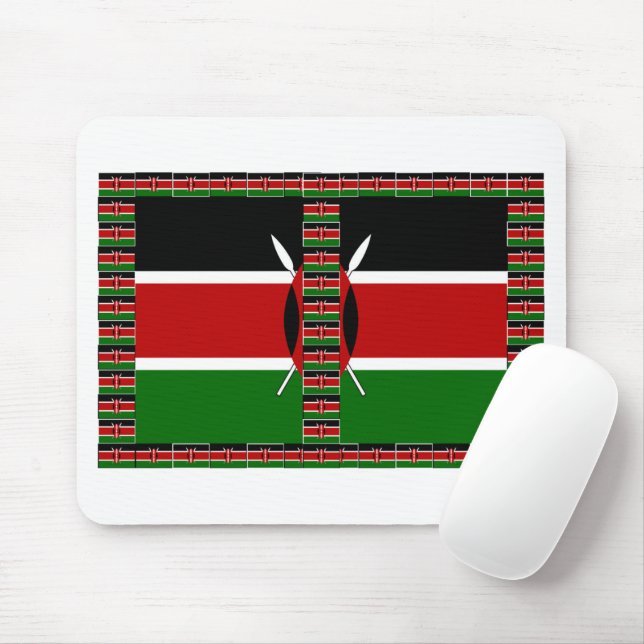 Kenya Seamless Flags border frames Mouse Mat (With Mouse)