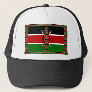Kenya Seamless Flags border frames Trucker Hat