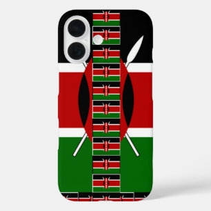 Kenya Seamless Miniature Flags Border Frames Art  iPhone 16 Case