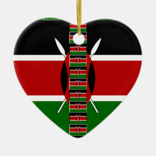 Kenya Seamless Miniature Flags Border Frames Art Ceramic Tree Decoration