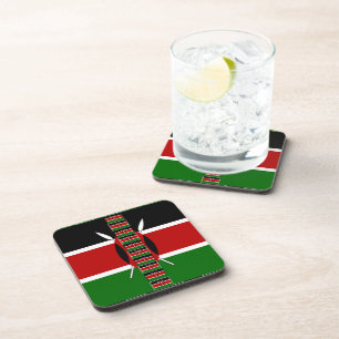 Kenya Seamless Miniature Flags Border Frames Art  Coaster