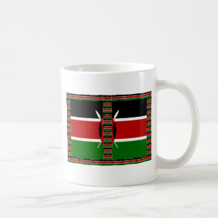 Kenya Seamless Miniature Flags Border Frames Art  Coffee Mug
