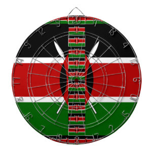 Kenya Seamless Miniature Flags Border Frames Art  Dartboard