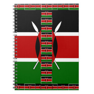 Kenya Seamless Miniature Flags Border Frames Art Notebook