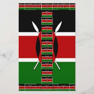 Kenya Seamless Miniature Flags Border Frames Art Stationery