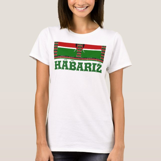 Kenya Seamless Miniature Flags Border Frames Art  T-Shirt (Front)