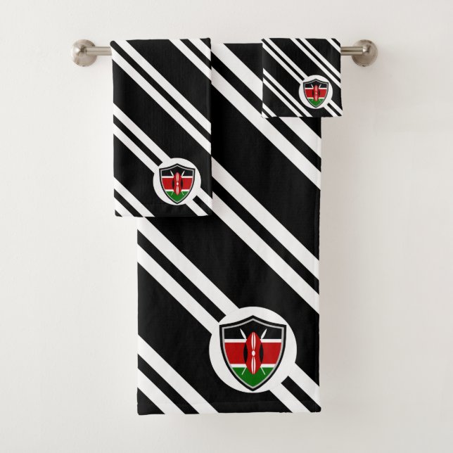 Kenya shield flag bath towel set (Insitu)