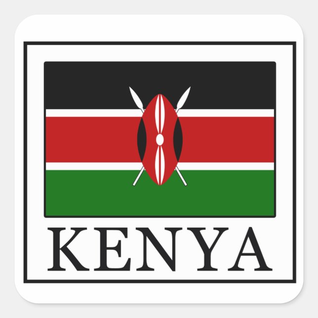 Kenya Square Sticker (Front)