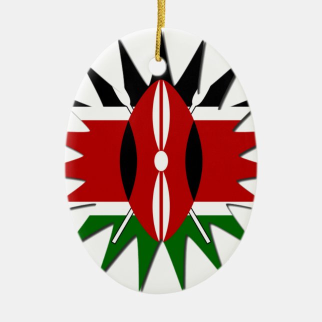 Kenya Star Ceramic Tree Decoration (Front)