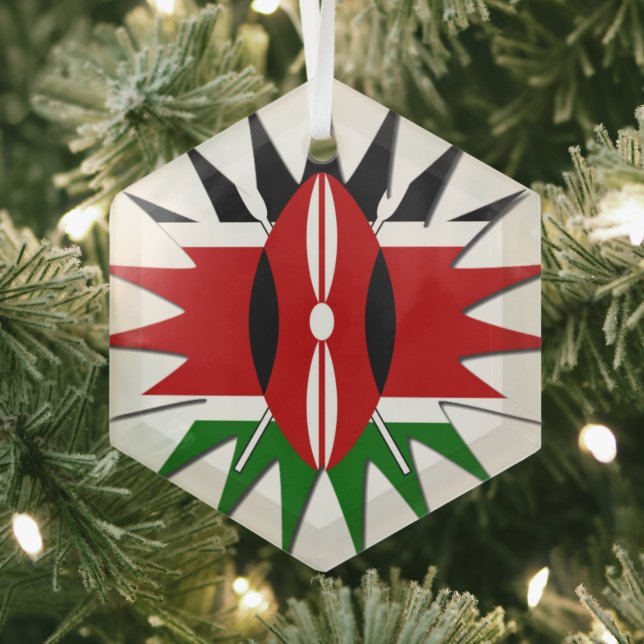 Kenya Star Glass Tree Decoration (Insitu)