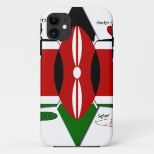 Kenya Star national safari flag colours bucket lis iPhone 11 Case