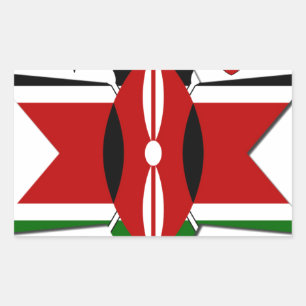 Kenya Star national safari flag colours bucket lis Rectangular Sticker