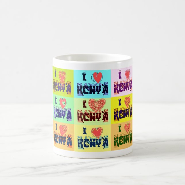 Kenya Travel Souvenir Pop Art Print Coffee Mug (Center)