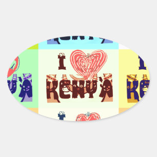 Kenya Travel Souvenir Pop Art Print Oval Sticker
