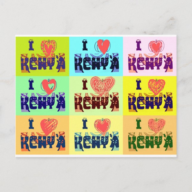 Kenya Travel Souvenir Pop Art Print Postcard (Front)