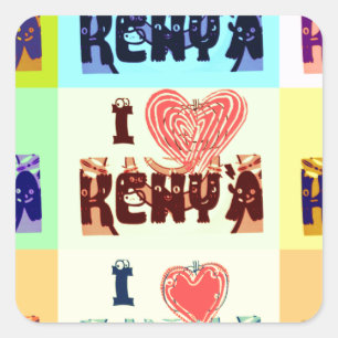 Kenya Travel Souvenir Pop Art Print Square Sticker