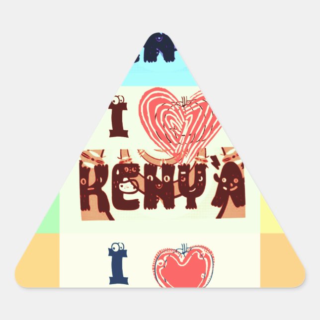 Kenya Travel Souvenir Pop Art Print Triangle Sticker (Front)