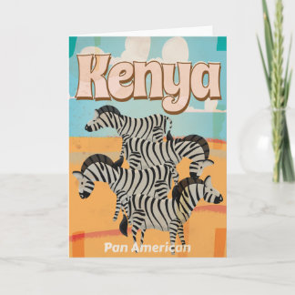Kenya Vintage Travel Poster Holiday Card