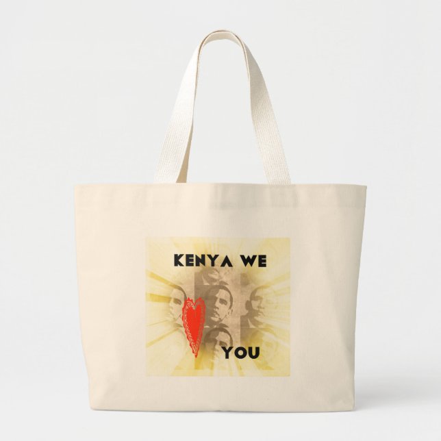 Kenya We Love You Large Tote Bag (Front)