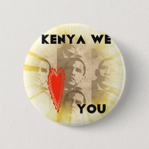 Kenya We Love You Lovely Perspective Art Design 6 Cm Round Badge