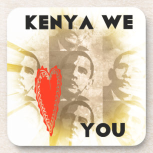 Kenya We Love You Lovely Perspective Art Design Coaster