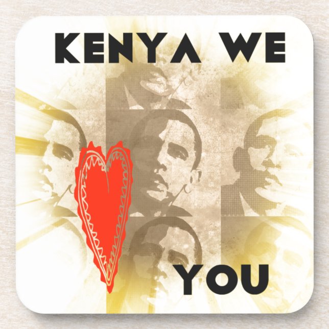 Kenya We Love You Lovely Perspective Art Design Coaster (Front)