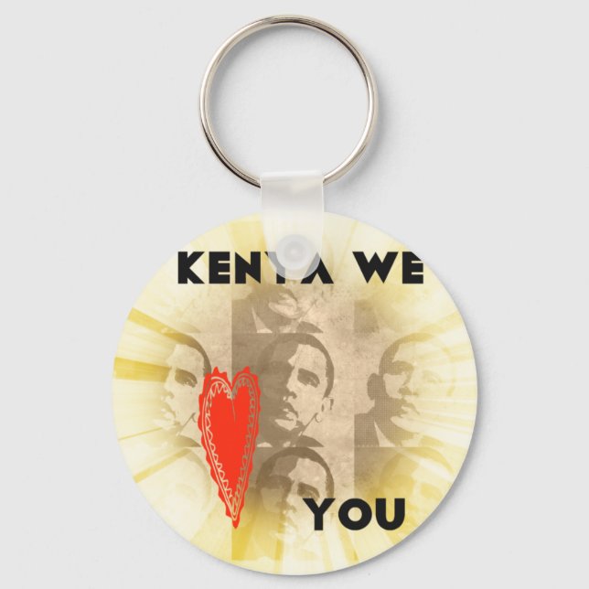 Kenya We Love You Lovely Perspective Art Design Key Ring (Front)