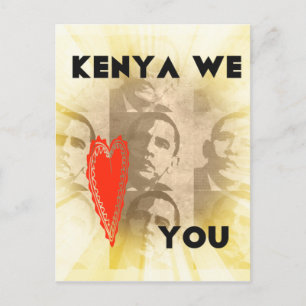 Kenya We Love You Lovely Perspective Art Design Postcard