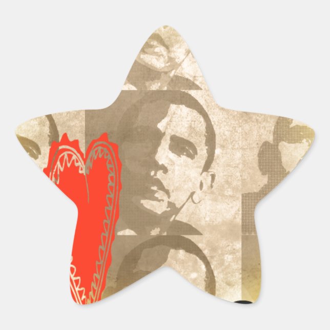 Kenya We Love You Lovely Perspective Art Design Star Sticker (Front)