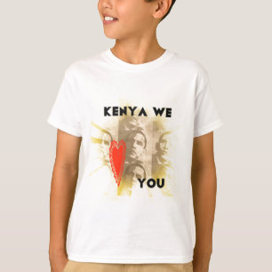 Kenya We Love You Lovely Perspective Art Design T-Shirt