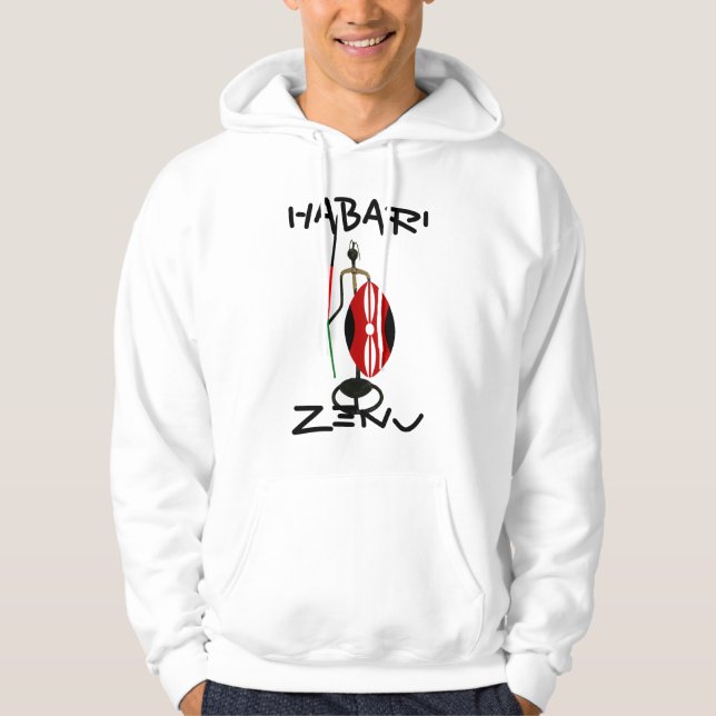 Kenya with Love: Unveiling Unique Maasai Warrior Hoodie (Front)